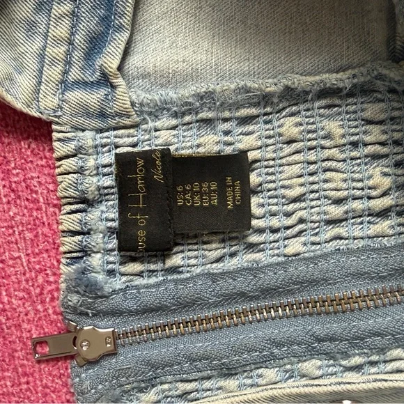 House of Harlow 1960 Light Blue Studded 2 piece Wide Leg Pants and Top - Picture 3 of 3